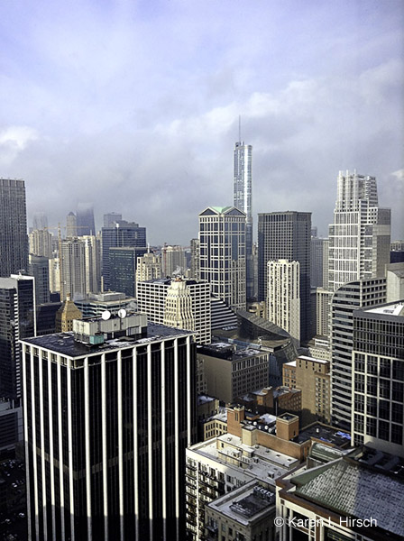 Chicago highrises - aerial view